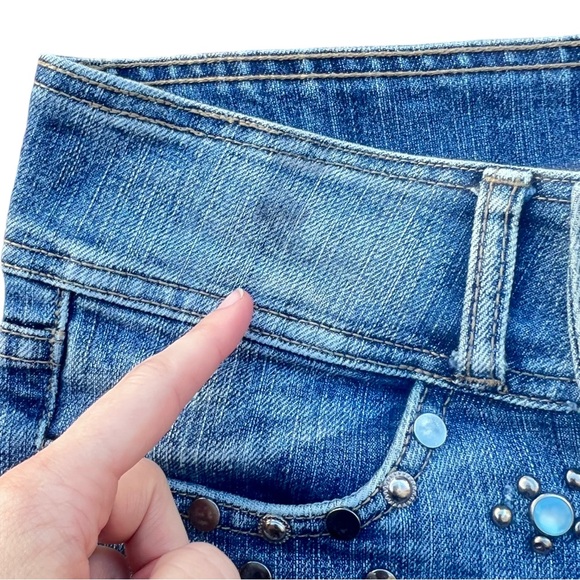 Y2K Vintage Bedazzled Mid Rise Boot Cut Flare Jeans - Picture 8 of 10